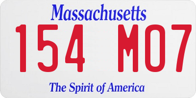 MA license plate 154MO7