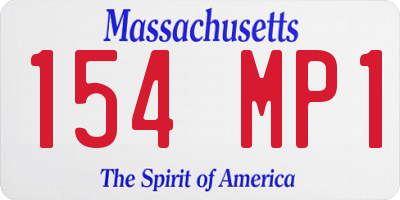 MA license plate 154MP1
