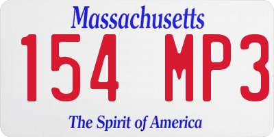 MA license plate 154MP3
