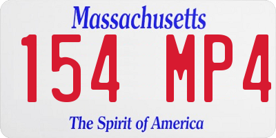MA license plate 154MP4