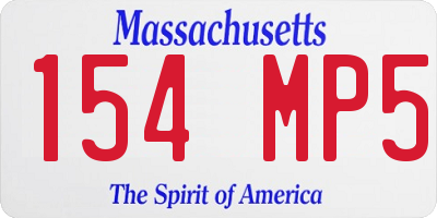 MA license plate 154MP5