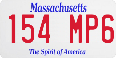 MA license plate 154MP6