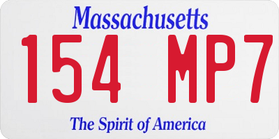 MA license plate 154MP7