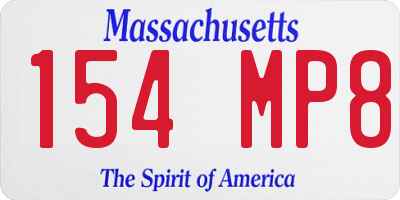 MA license plate 154MP8