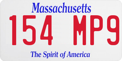 MA license plate 154MP9