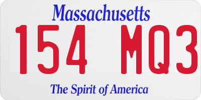 MA license plate 154MQ3