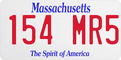 MA license plate 154MR5