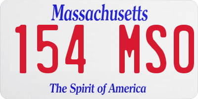 MA license plate 154MS0