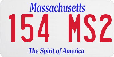 MA license plate 154MS2