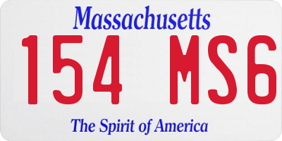 MA license plate 154MS6