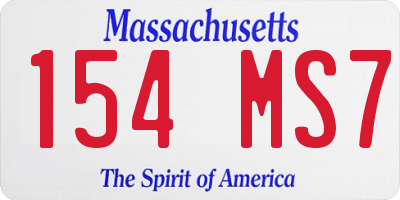 MA license plate 154MS7