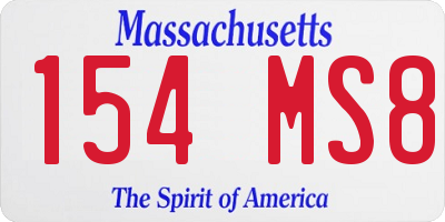 MA license plate 154MS8
