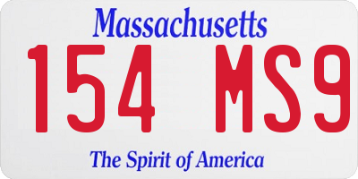 MA license plate 154MS9