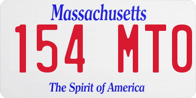 MA license plate 154MT0