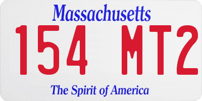 MA license plate 154MT2