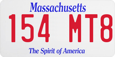 MA license plate 154MT8