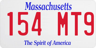 MA license plate 154MT9