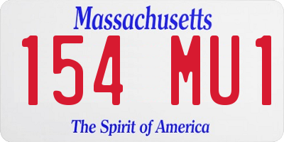 MA license plate 154MU1
