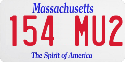 MA license plate 154MU2