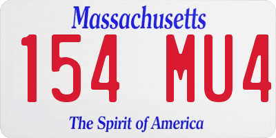 MA license plate 154MU4