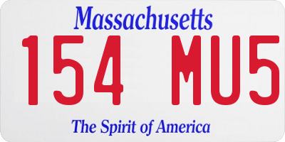 MA license plate 154MU5