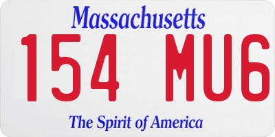 MA license plate 154MU6
