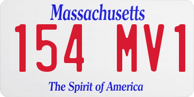 MA license plate 154MV1