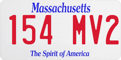 MA license plate 154MV2