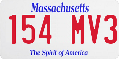 MA license plate 154MV3