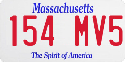 MA license plate 154MV5