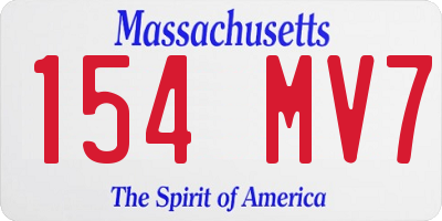 MA license plate 154MV7