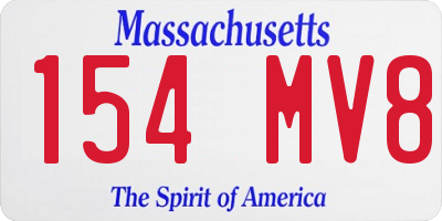 MA license plate 154MV8