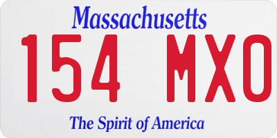 MA license plate 154MX0