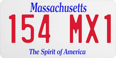 MA license plate 154MX1