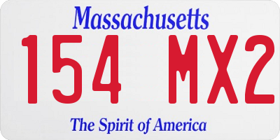 MA license plate 154MX2