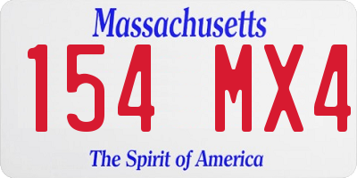 MA license plate 154MX4
