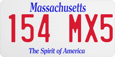 MA license plate 154MX5