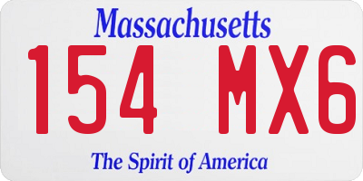 MA license plate 154MX6