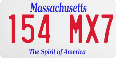 MA license plate 154MX7