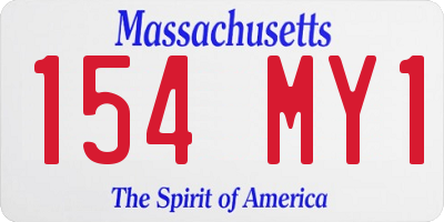 MA license plate 154MY1