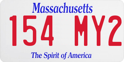 MA license plate 154MY2