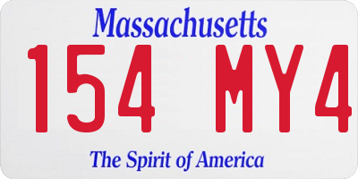 MA license plate 154MY4