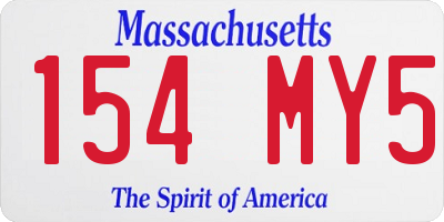 MA license plate 154MY5