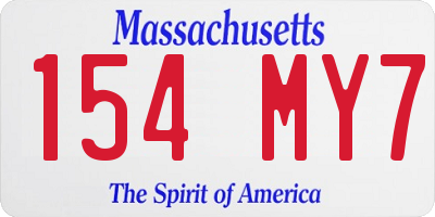MA license plate 154MY7