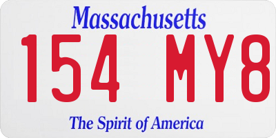 MA license plate 154MY8