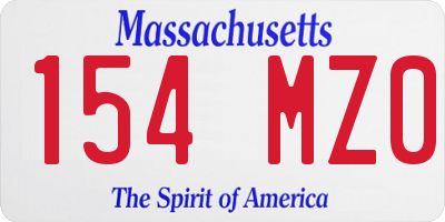 MA license plate 154MZ0