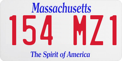 MA license plate 154MZ1