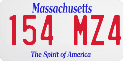 MA license plate 154MZ4