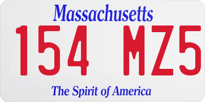 MA license plate 154MZ5