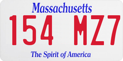 MA license plate 154MZ7